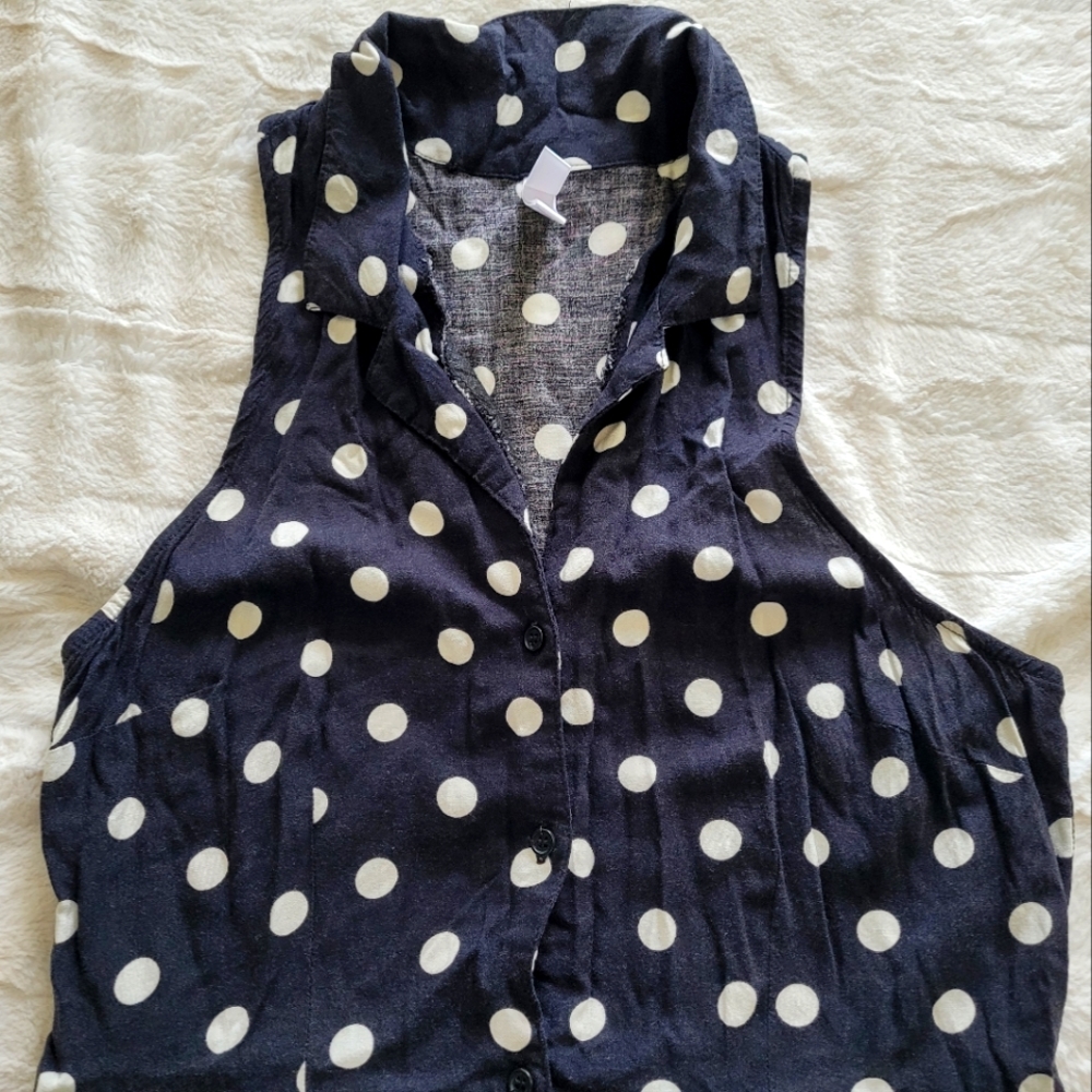 Vintage Racerback Polka Dot Skater Dress - Picture 2 of 2